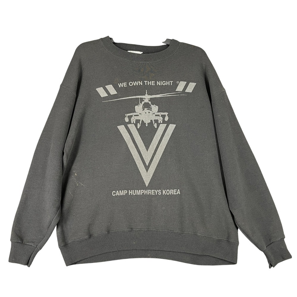 Vintage Military Sweatshirt‎ Mens L Camp Humphreys Korea USA Crewneck 90s